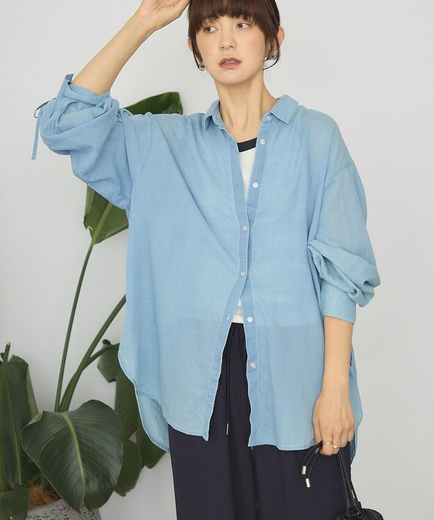 AMERICAN HOLIC ガーメントウォッシュアソートギャザーシャツ Light Indigo