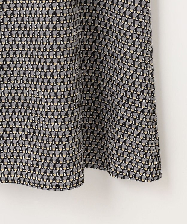 自由区 【洗える】ジオメトリックハートプリント ワンピース グレー系