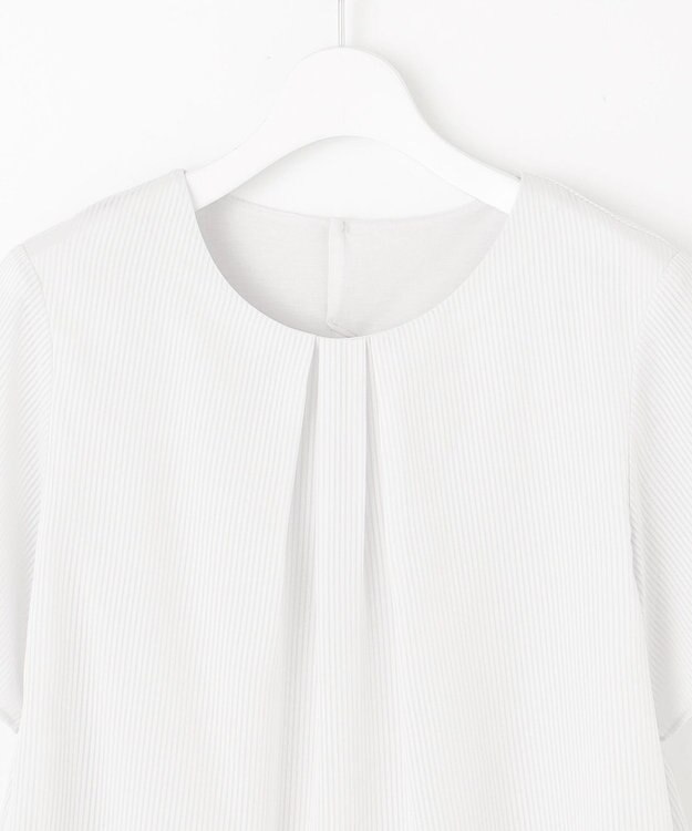 J.PRESS LADIES L シアーストライプ カットソー ライトグレー系1