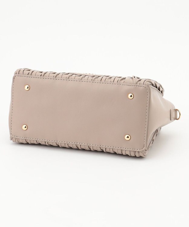 LA BAGAGERIE ランダムプリーツ2WAYハンドバッグ グレージュ