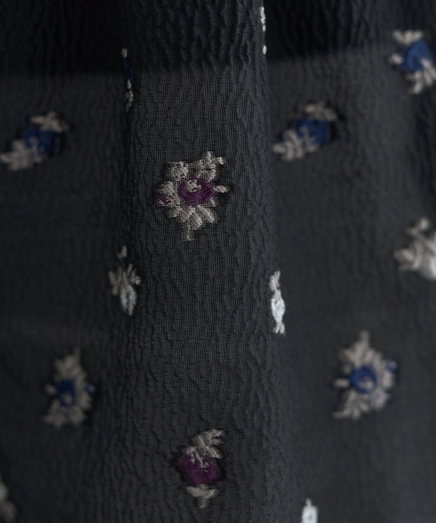 YECCA VECCA シアージャガードペプラムブラウス Black