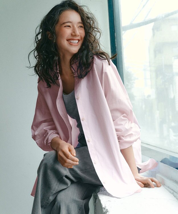 23区 S シャイニーリブ スクエアネック タンクトップ ライトグレー系