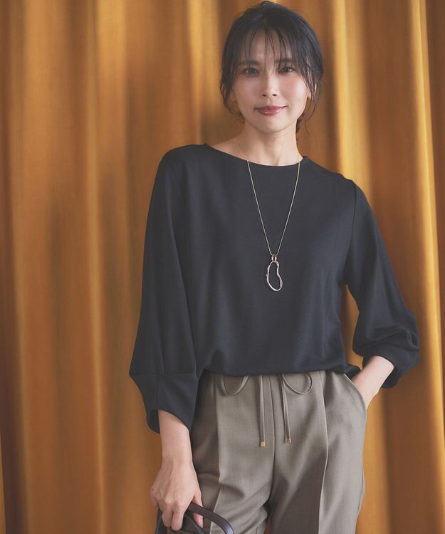 ANY L 【洗濯機可】タックスリーブ プルオーバー ブラック