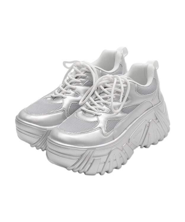 WEGO 【SMLサイズ展開】ボリュームスニーカー シルバー