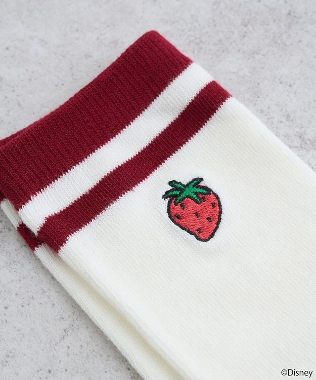 earth music&ecology チップ＆デール／ラインソックス Red