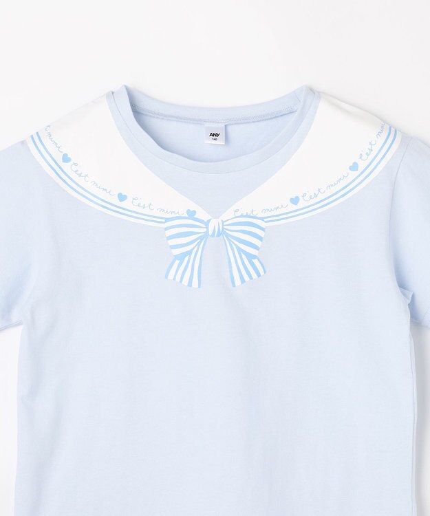 ANY KIDS 【一部店舗/WEB限定】【綿100%】プリント 半袖Tシャツ サックスブルー×セーラー
