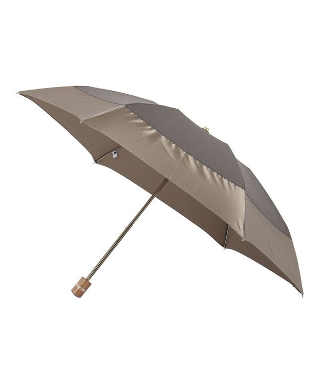 MOONBAT GRACY(グレイシー) 晴雨兼用日傘 折りたたみ傘 T/C&Pサテン Mix and Mach ブラウン×カーキ