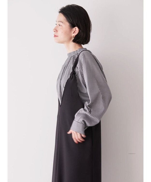 AMERICAN HOLIC イージーケア２ＷＡＹボウタイブラウス Gingham Check