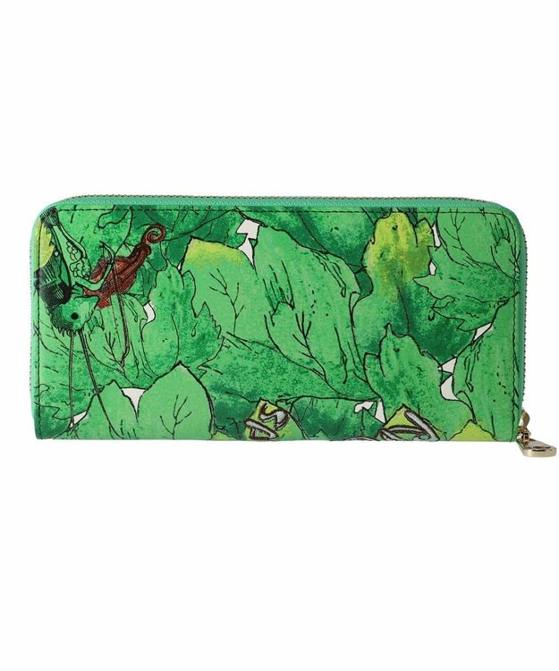 tsumori chisato CARRY 葉っぱ ラウンドファスナー長財布 グリーン