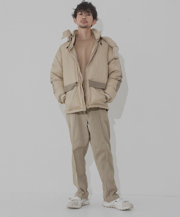 KWD 【日本製/高品質ダウン】BOX DOWN JACKET ダウンジャケット ベージュ