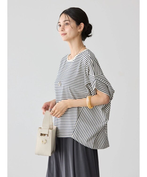 AMERICAN HOLIC ドルマン変形カットプルオーバー Border Navy