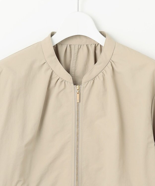 自由区 【撥水加工・UVケア・洗える】ライトグログラン ブルゾン ベージュ