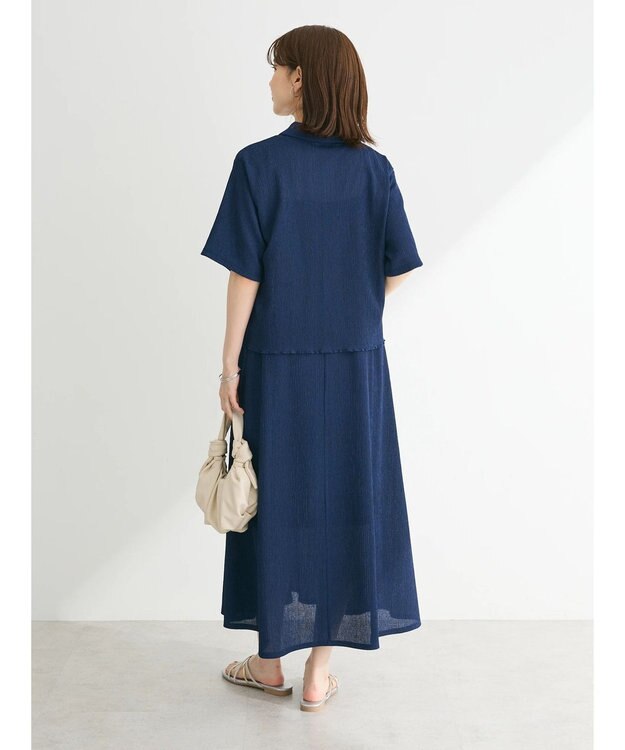 Green Parks BEST PRICE 表面カット衿付シャツ Blue