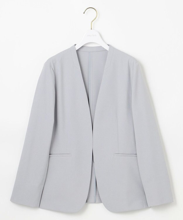 ANY SIS 【UVカット・接触冷感・吸水速乾】スマートビューティストレッチ ノーカラージャケット ブルーグレー