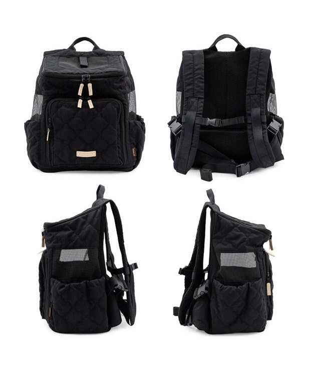 PET PARADISE ペットパラダイス ナチュラル キルティング ハグ＆リュック M  小型犬 ブラック