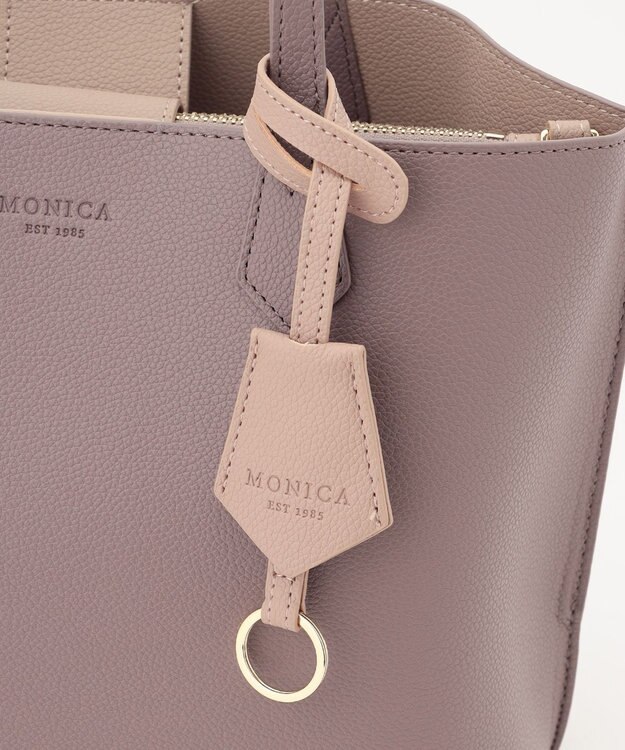 LA BAGAGERIE 【MONICA】バイカラーミディトートバッグ グレー