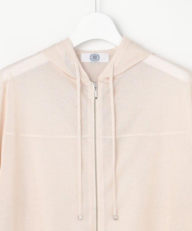 J.PRESS LADIES 【WEB限定カラーあり】SHEER LIGHT KNIT パーカー グレージュ系