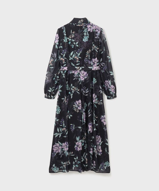 GRACE CONTINENTAL フラワーレイヤーワンピース ブラック