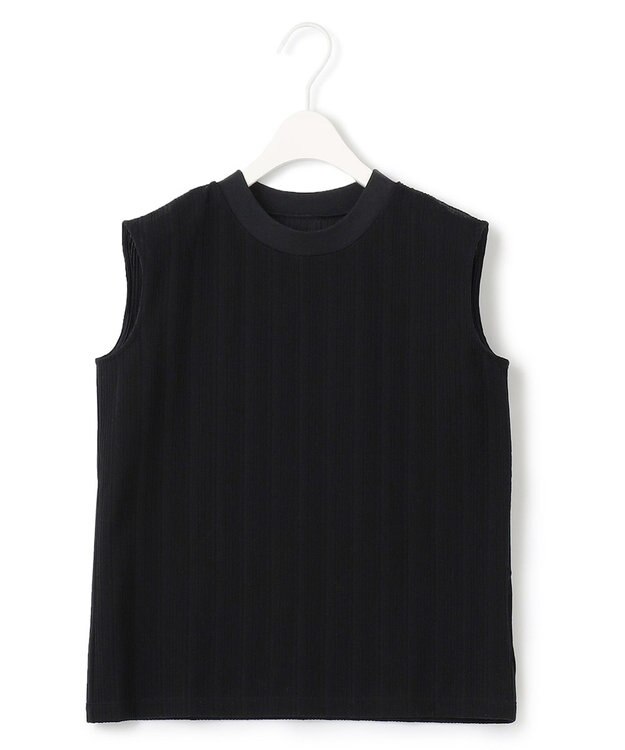 ICB 【洗える】 ランダムストライプリップル プルオーバー ブラック系