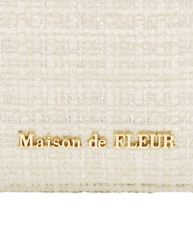 Maison de FLEUR ツイードキューブショルダーバッグ Ivory