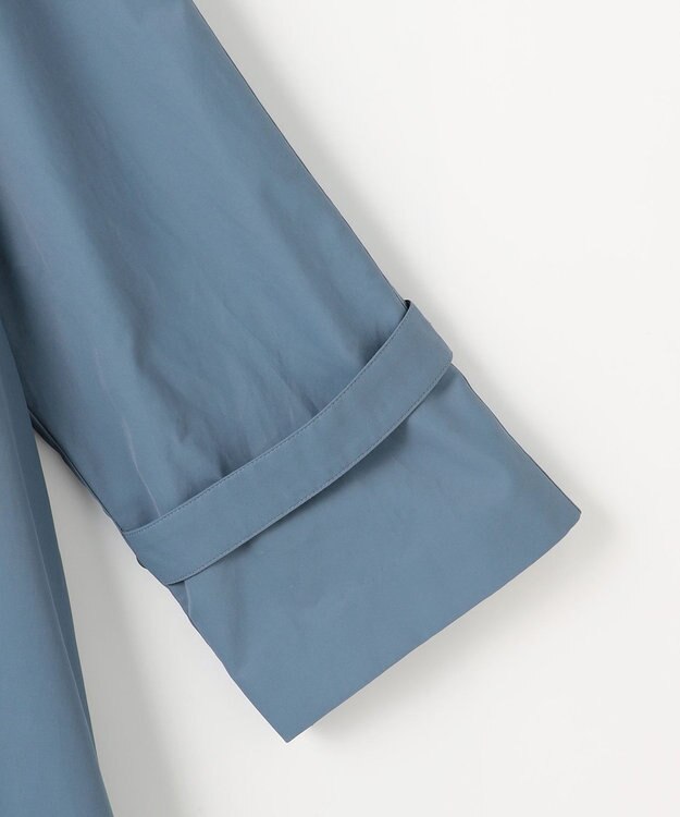 自由区 S コットンナイロンバルカラー コート ブルー