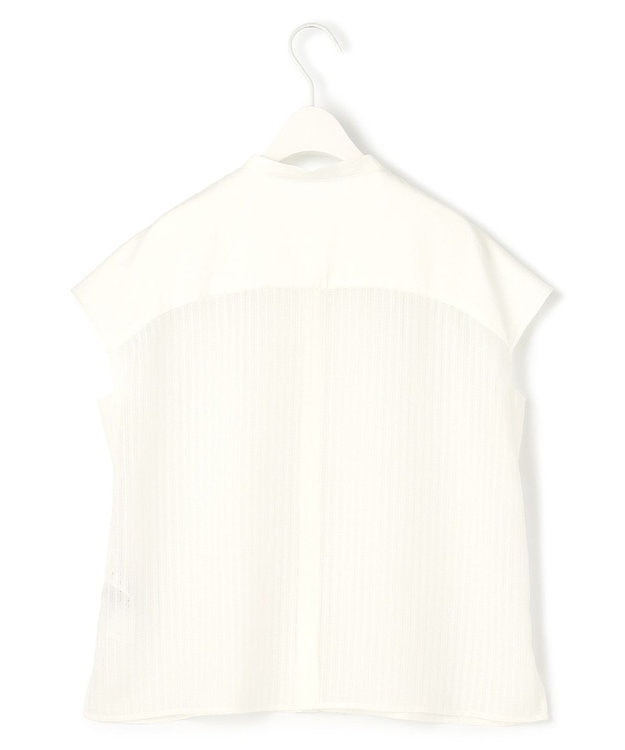 ICB 【洗える】 カラミストライプ ブラウス オフホワイト系