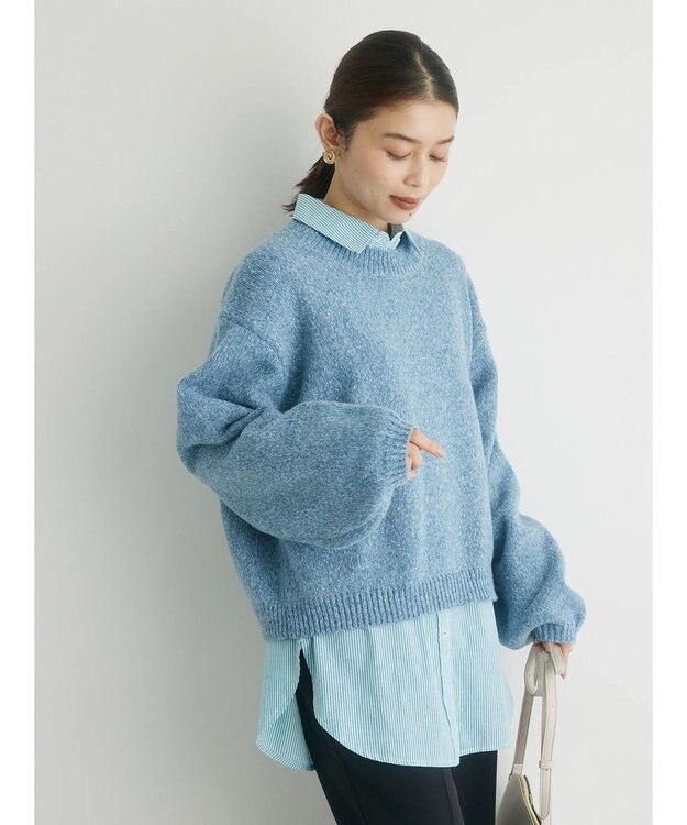 Green Parks ・Ｐｅｔｉｔ　Ｆｌｅｕｒ　ミックスニットプルオーバー Blue