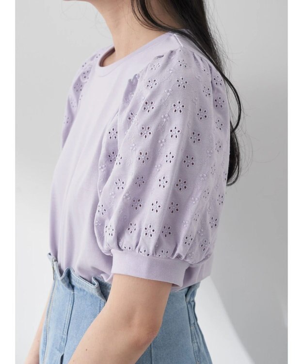 earth music&ecology フラワーレースプルオーバー Lavender