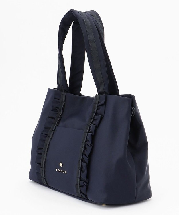 TOCCA 【撥水】FRILL A4 NYLONTOTE トートバッグ ネイビー系