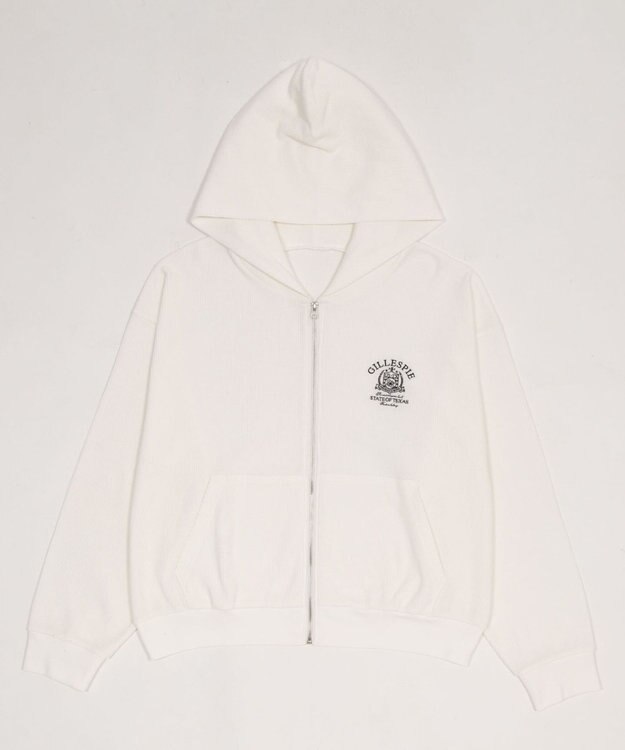 WEGO 【ユニセックス着用ITEM】ワッフルZIPパーカー オフホワイト