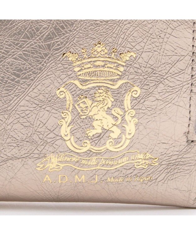 A.D.M.J. 【牛革】クラックメタル/イタリアンレザーオーガナイザーパース プラチナ