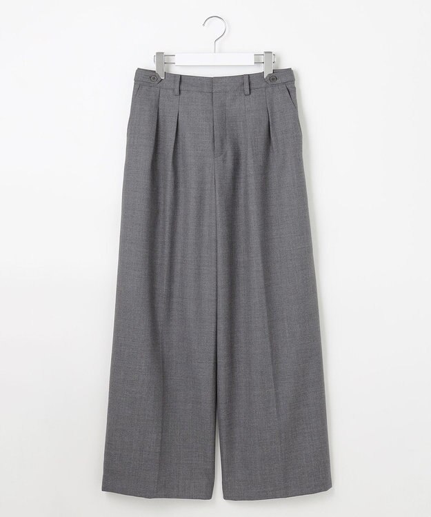 J.PRESS LADIES 【洗える】ANASTASIA milled ツータック ワイド パンツ ライトグレー系
