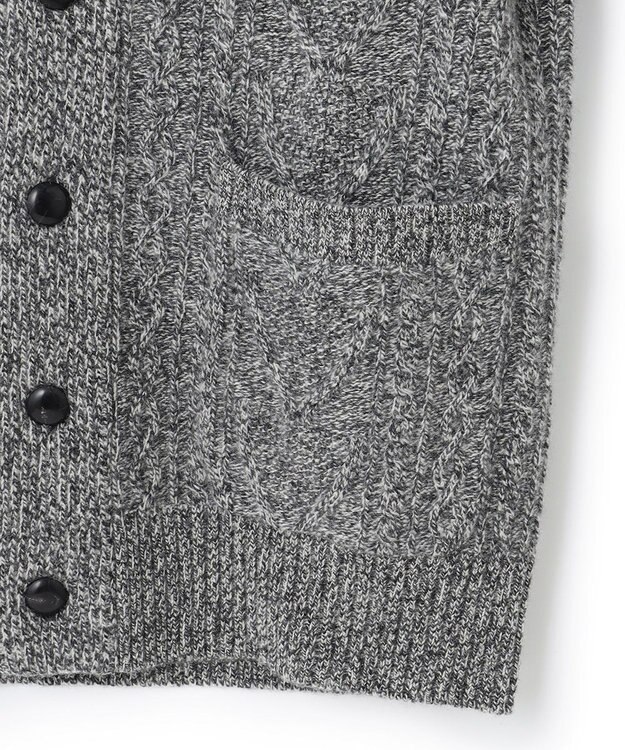 J.PRESS MEN 【Cash Lamb's Wool】ケーブルショール カーディガン グレー系
