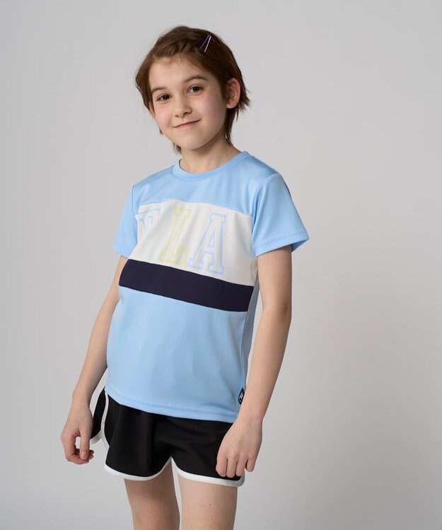 OP／FILA 【FILA】ドライピケ半袖Tシャツ サックス