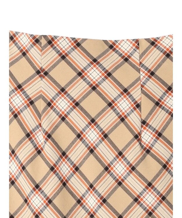 earth music&ecology チェック柄ナロースカート Beige