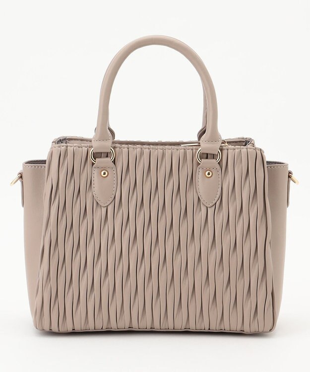 LA BAGAGERIE ランダムプリーツ2WAYハンドバッグ グレージュ