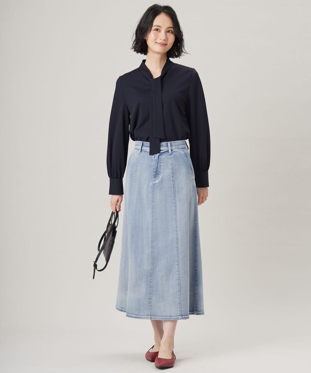 自由区 【洗える】ウスカルデニム スカート ライトインディゴ