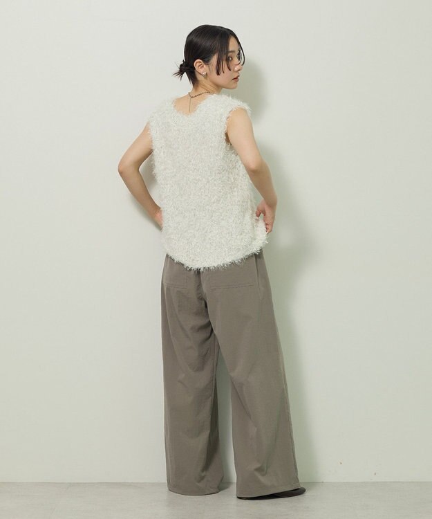 Green Parks フェザーヤーンニットベスト Ivory