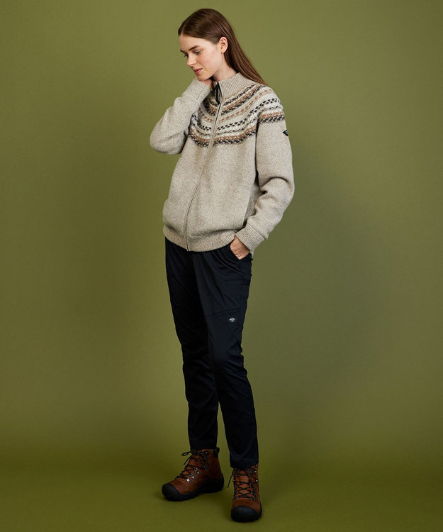 JOSEPH ABBOUD MOUNTAIN 【イタリア糸使用/サスティナブル素材/裏地付き/ライナードッキング対応】 コットンウールジャガードニットアウター ベージュ系