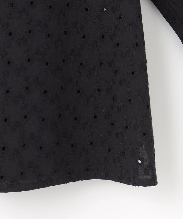 組曲 S エンブロイダリーレース襟付 ブラウス ブラック系