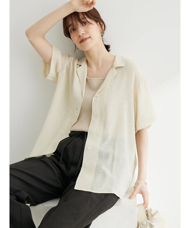 Green Parks ゆったり開襟シャツ Light Beige