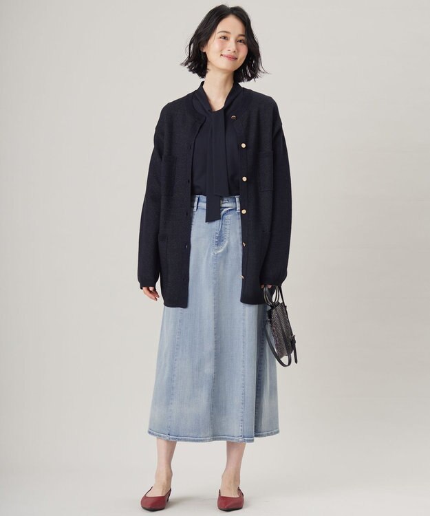 自由区 【洗える】ウスカルデニム スカート ライトインディゴ