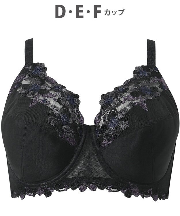 Wing ブラジャー Wing Lesiage 安定感のあるつけごこち 綿混素材(肌側) 【5010シリーズ】 フルカップブラ Hカップまで対応 大きいサイズ PB5010 ウイング／ワコール ブラック