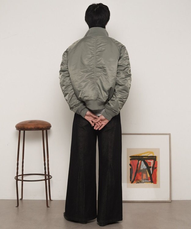 WEGO ナイロンスタンドブルゾン カーキ