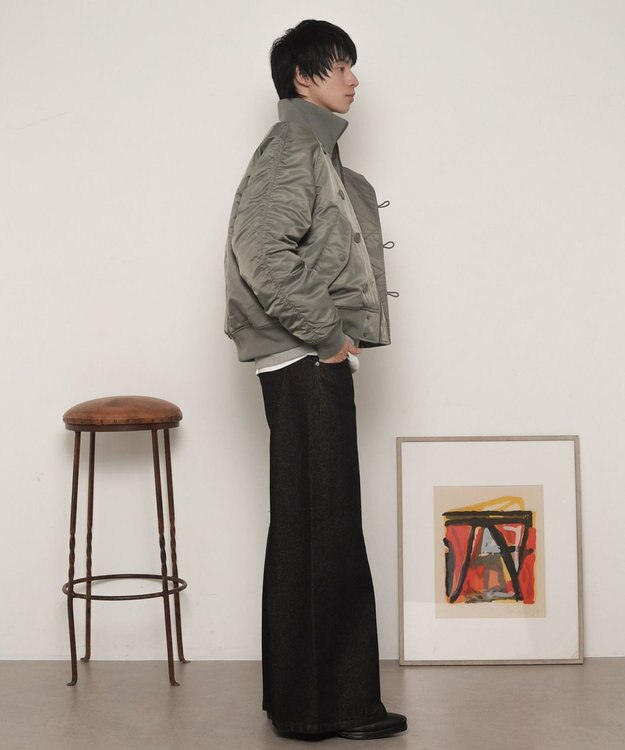 WEGO ナイロンスタンドブルゾン カーキ