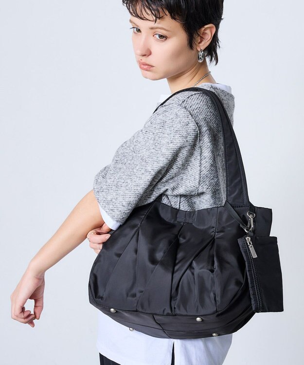 MioFIRANO HERRINGBONE J001 トートバッグ マルチケース付き はっ水 BLACK