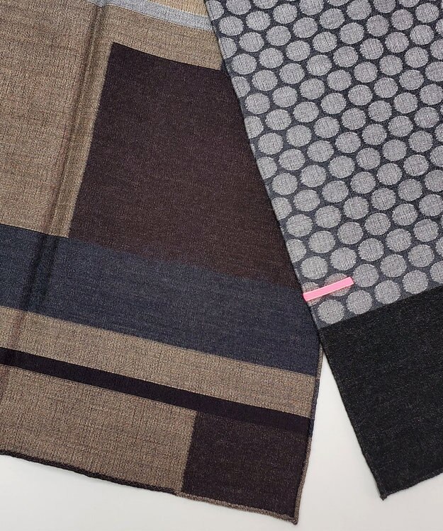 POLS ウールジャカードストール グレイ