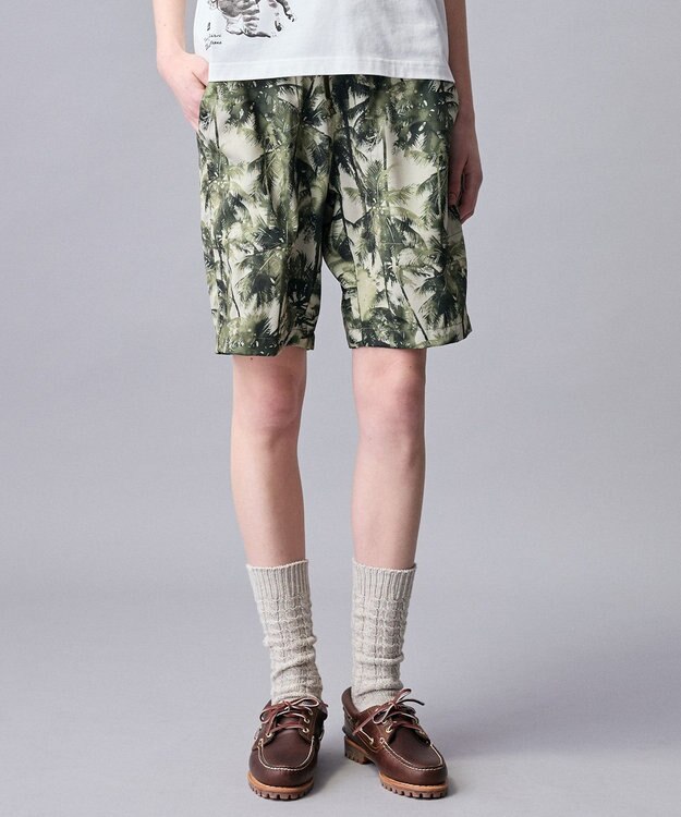 JOSEPH ABBOUD MOUNTAIN 【速乾/軽量/ストレッチ】ライトスラブボタニカルプリント  イージーショーツ カーキ系5