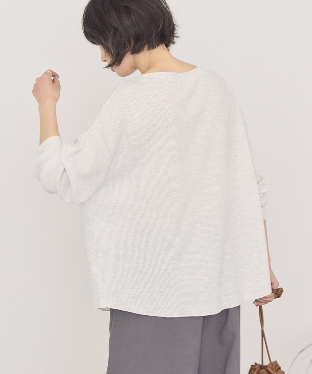 AMERICAN HOLIC 【選べる丈】ヘンリーネックワッフルメロープルオーバー Oatmeal
