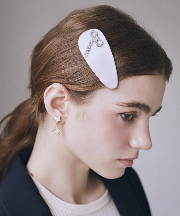 Maison de FLEUR ビジューリボンスリーピン Pink